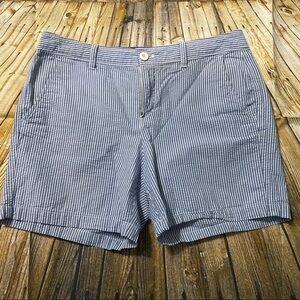 Bass Blue White Striper Seersucker Cotton Shorts